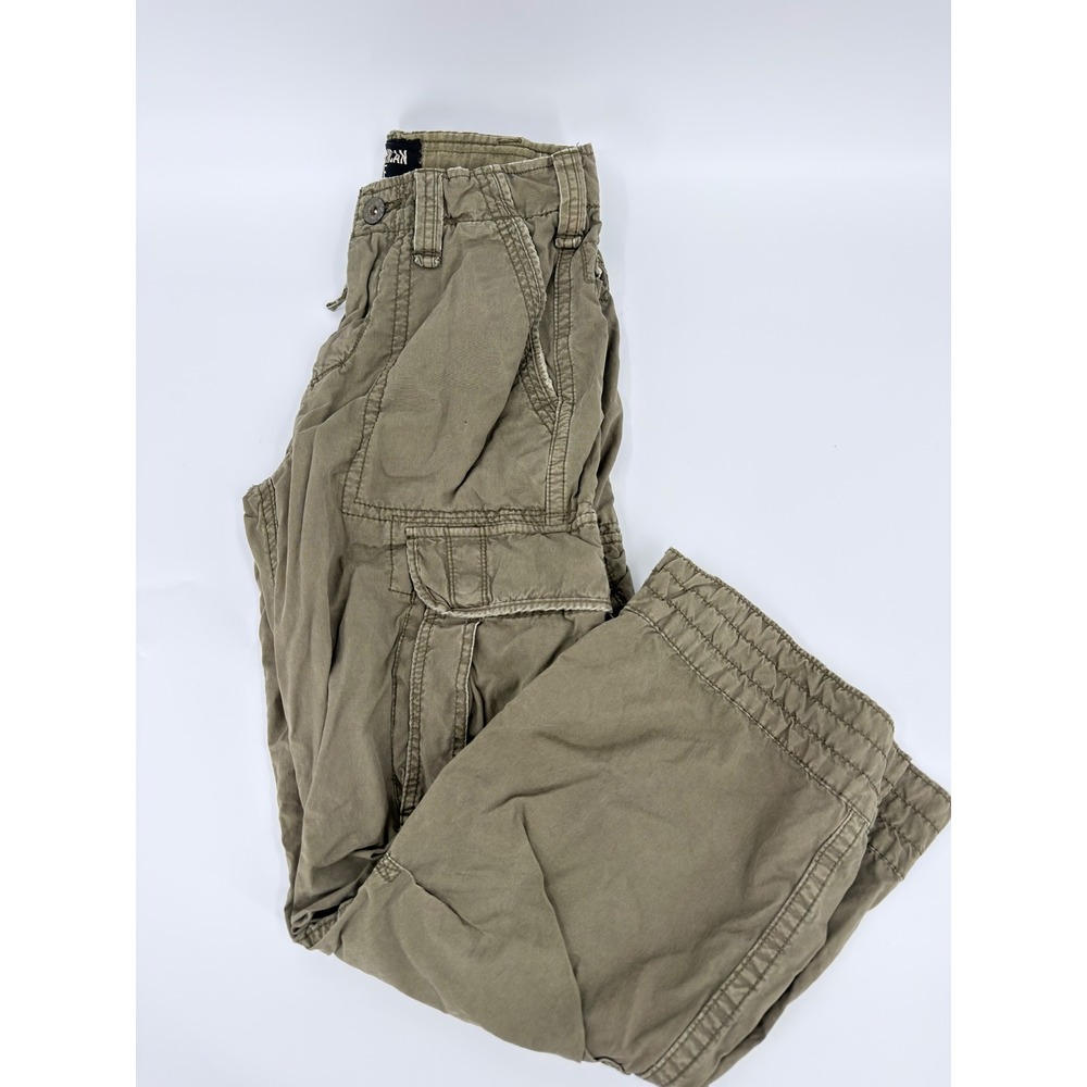 American Eagle Cargo Pants Y2K Men 28x28 Olive Green Surplus Relaxed Streetwear